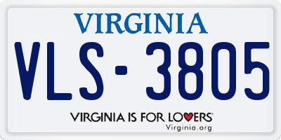 VA license plate VLS3805
