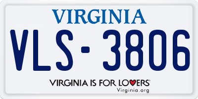 VA license plate VLS3806