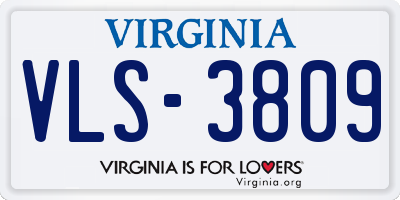 VA license plate VLS3809
