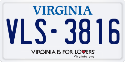 VA license plate VLS3816
