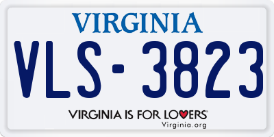 VA license plate VLS3823