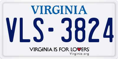 VA license plate VLS3824
