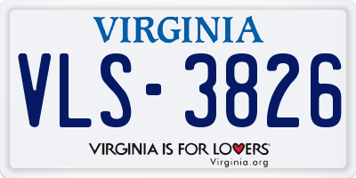 VA license plate VLS3826