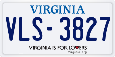 VA license plate VLS3827