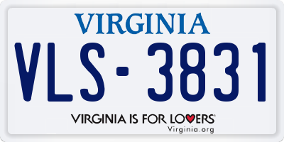VA license plate VLS3831