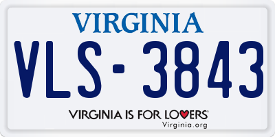 VA license plate VLS3843