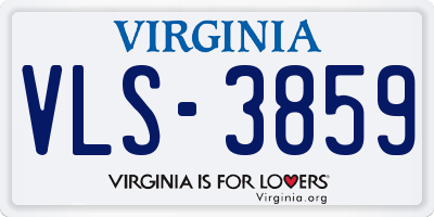 VA license plate VLS3859