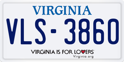 VA license plate VLS3860