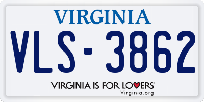 VA license plate VLS3862