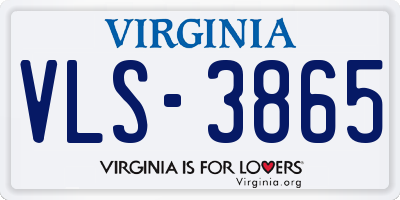 VA license plate VLS3865