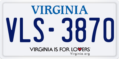 VA license plate VLS3870