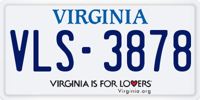 VA license plate VLS3878