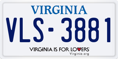 VA license plate VLS3881