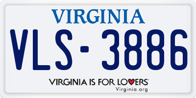 VA license plate VLS3886