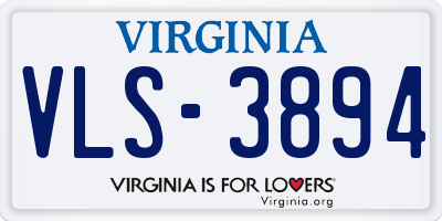 VA license plate VLS3894