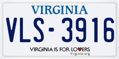 VA license plate VLS3916