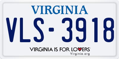 VA license plate VLS3918