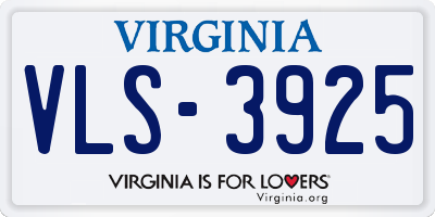 VA license plate VLS3925