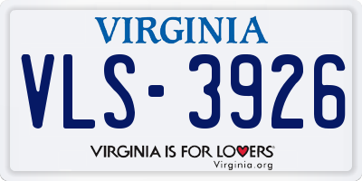 VA license plate VLS3926