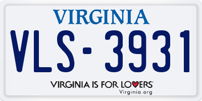 VA license plate VLS3931