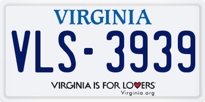 VA license plate VLS3939