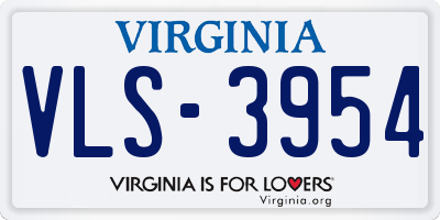 VA license plate VLS3954