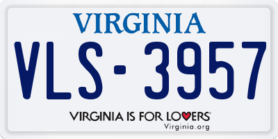 VA license plate VLS3957