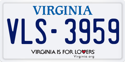 VA license plate VLS3959