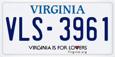 VA license plate VLS3961