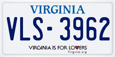 VA license plate VLS3962