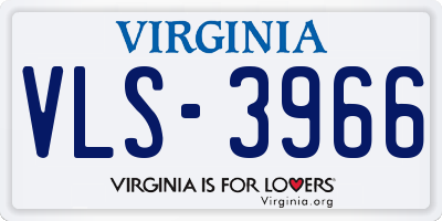 VA license plate VLS3966