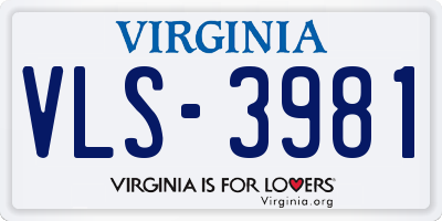 VA license plate VLS3981