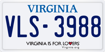 VA license plate VLS3988