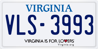 VA license plate VLS3993