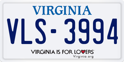 VA license plate VLS3994
