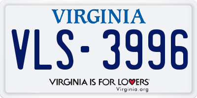 VA license plate VLS3996