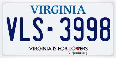 VA license plate VLS3998