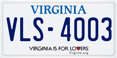 VA license plate VLS4003