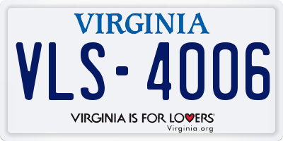 VA license plate VLS4006