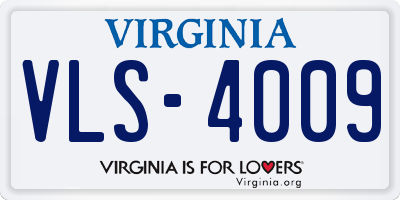 VA license plate VLS4009