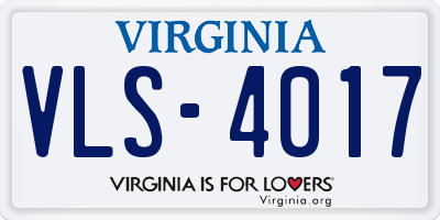 VA license plate VLS4017