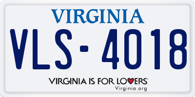 VA license plate VLS4018