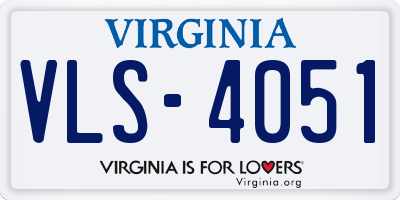 VA license plate VLS4051
