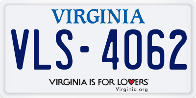 VA license plate VLS4062