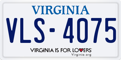 VA license plate VLS4075