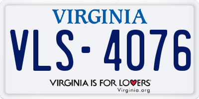 VA license plate VLS4076