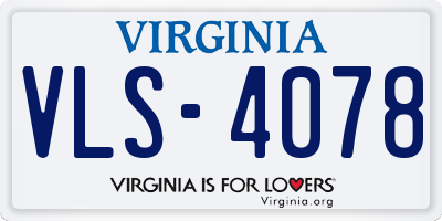 VA license plate VLS4078