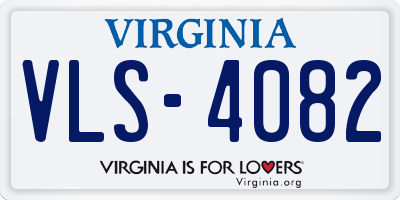 VA license plate VLS4082
