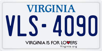 VA license plate VLS4090
