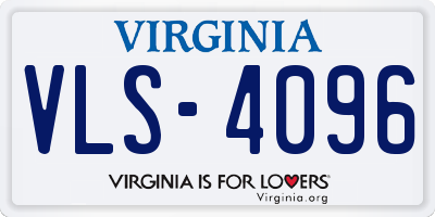 VA license plate VLS4096